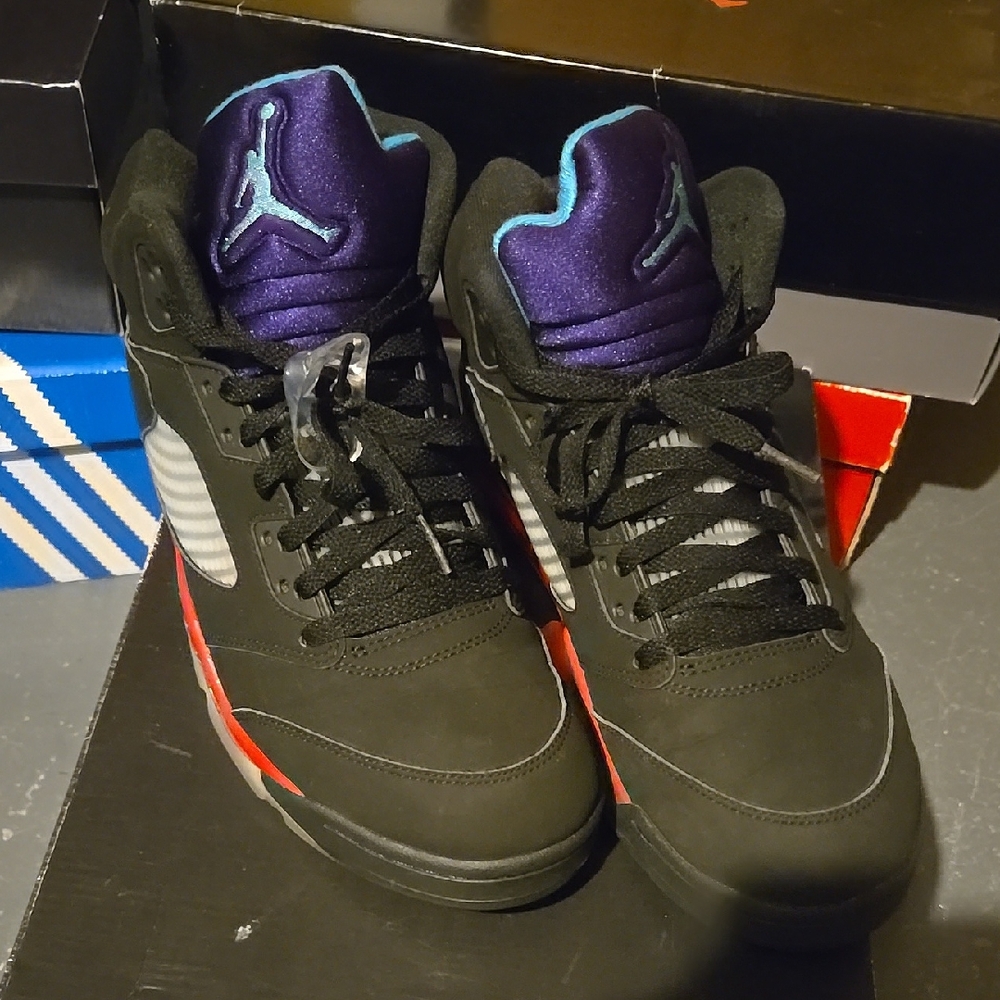 Air Jordan Black and Purple Sneakers